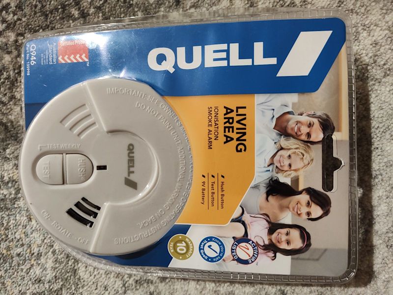 Brand New Quell Smoke Alarm, Photoelectric, 240V with 9V Battery 63443751226114110