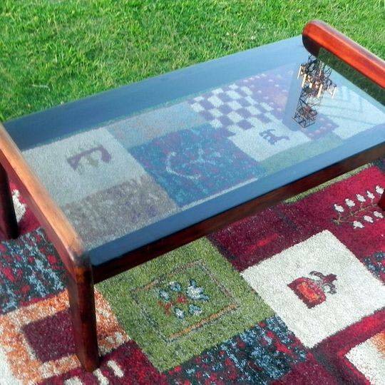 Mid Century Modern Rectangular Glass Top Coffee Table62863384077443111