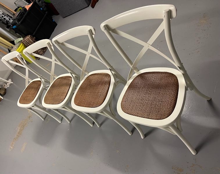 OZ Design 4 x timber cane chairs in Very good condition62863378399361114