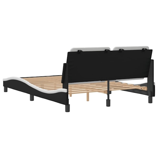 Bed Frame without Mattress Black and White 137x190 cm Faux Leather62866849474690114