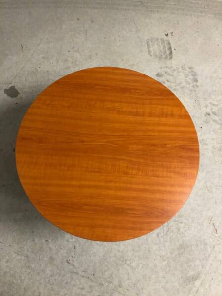 Coffee Tables - round timber top chrome pedistal low style62863412660609111