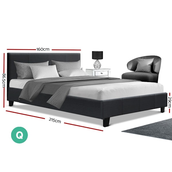 ELIN Modernistic Bed frame with Upholstered Headboard - Queen Size, Ch62863373430529113