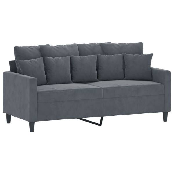 2 Piece Sofa Set with Cushions Dark Grey Velvet62863383341186112