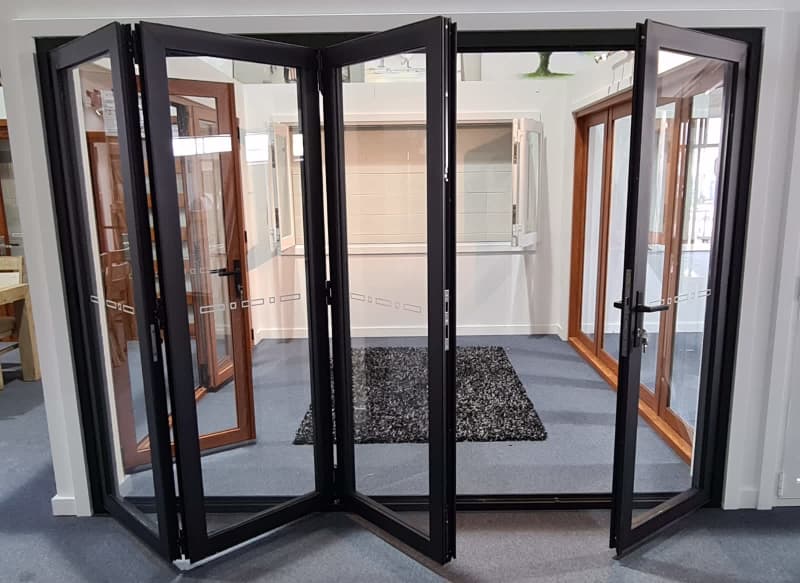 Aluminium 4 Panel Bi Fold Stacking Door - Black, White, Timber Effect63007782031747113