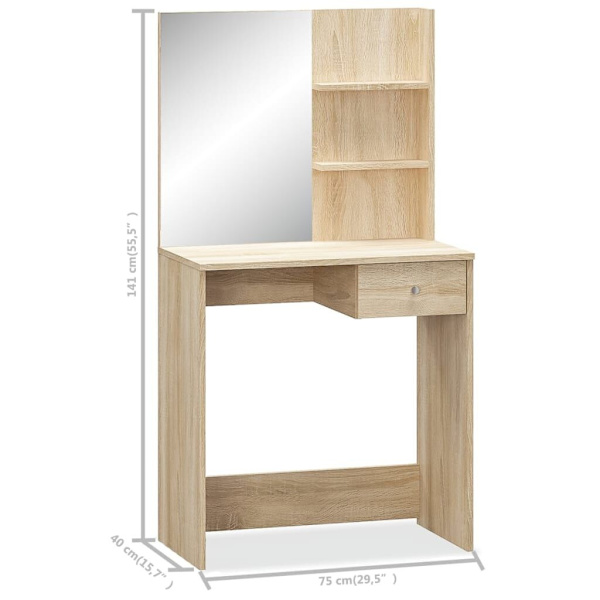 Dressing Table Engineered Wood 75x40x141 cm Oak62863838693123113