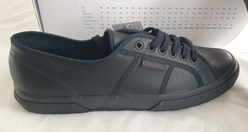 Superga 2750 Black Leather Sneakers | Men's Shoes | Gumtree Australia Inner  Sydney - Surry Hills | 1310836090