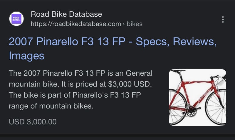 pinarello f3 13 price