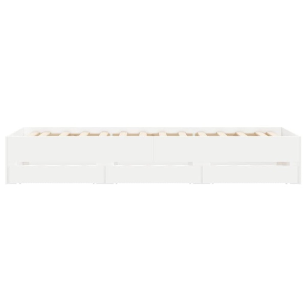 Bed Frame with Drawers without Mattress White 90x190 cm Single62863838559235113