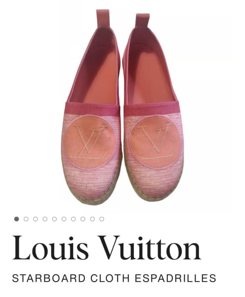 Louis Vuitton Pink Monogram Canvas Starboard Wedge Espadrille size