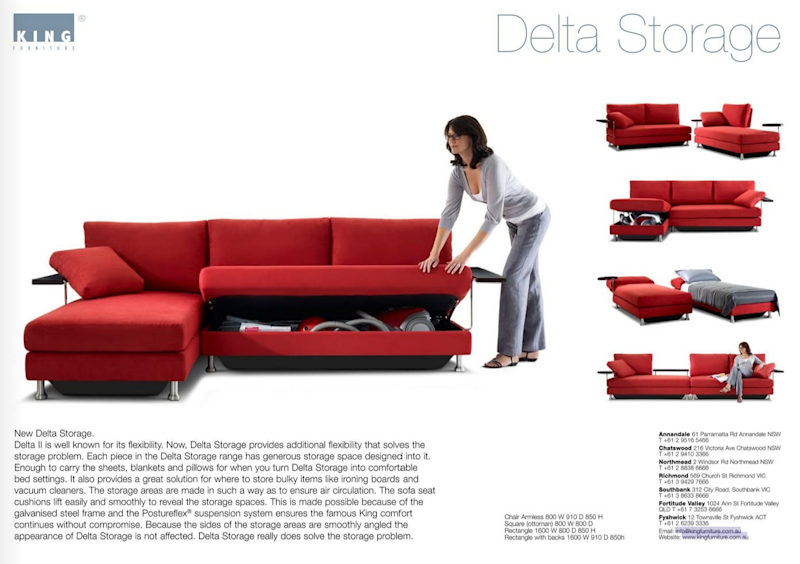 King Living Delta 2 Seater storage deluxe with Delta chair storage63437624595202114