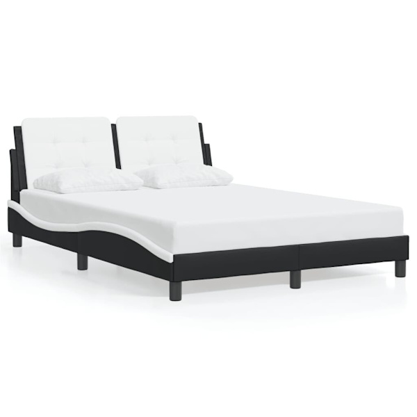 Bed Frame without Mattress Black and White 137x190 cm Faux Leather62866849474690113