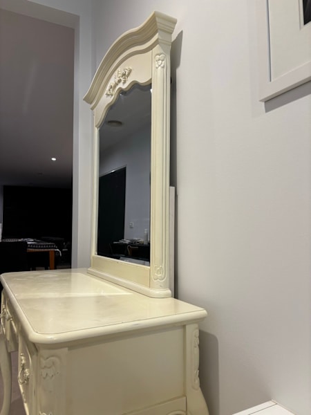 French Dresser with attached mirror and matching side tables62863407068803111