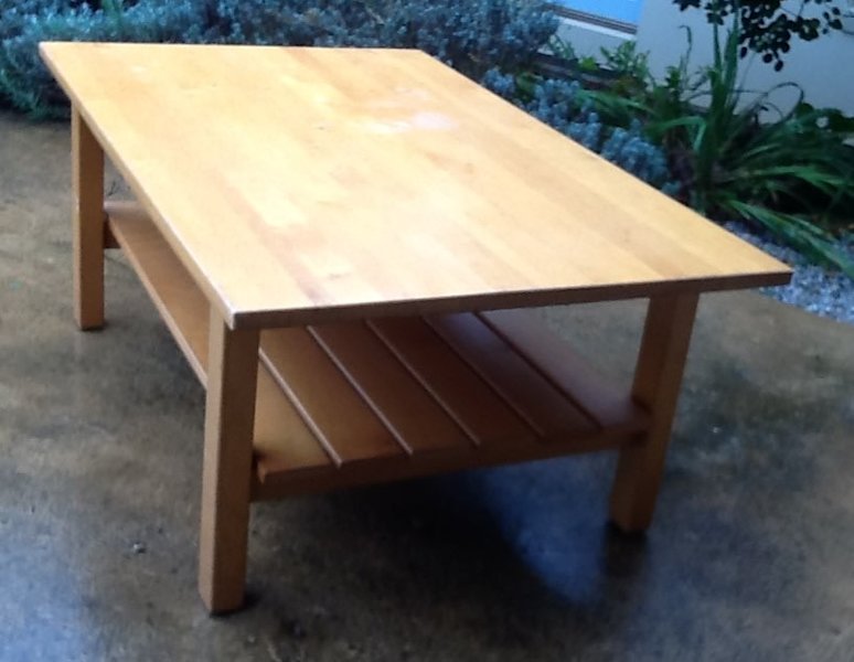 Pine Coffee Table with Slatted Shelf62863408667521111