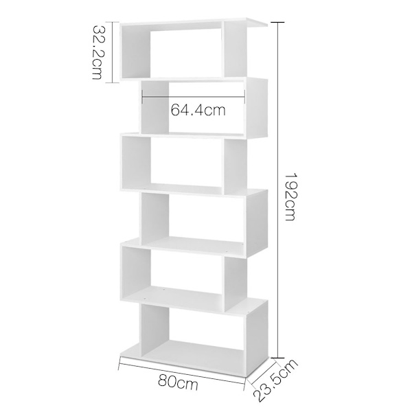Bookshelf 6 Tiers - RIVA White62864723822593112
