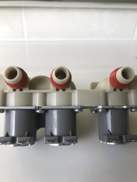 LG top loader washing machine PART. Part is dual inlet valve.63021282210690111