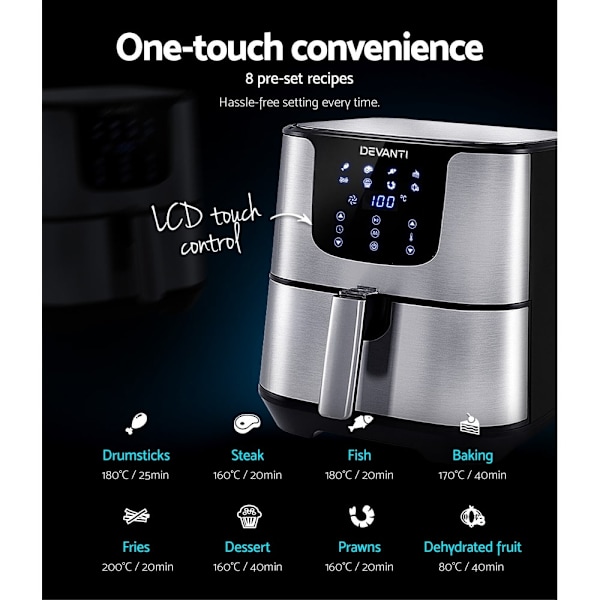 Air Fryer 7L LCD Fryers Oil Free Oven Airfryer Kitchen Healthy Cooker63016484848002114