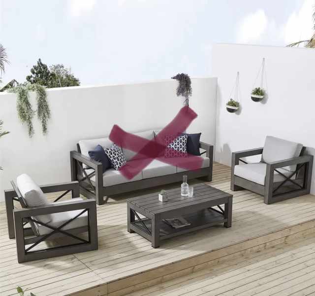 walnew 3 piece patio lounge set