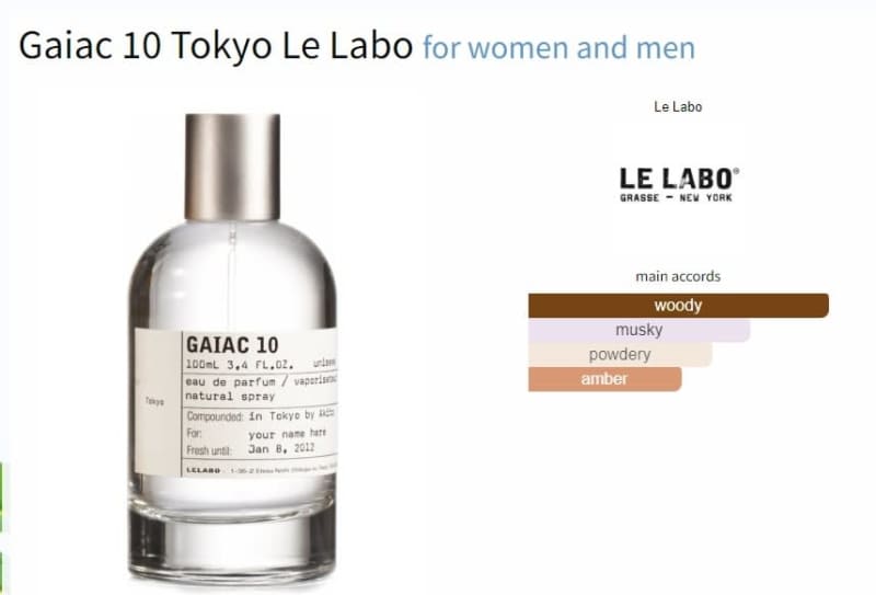 Le Labo Gaiac 10, Tokyo City Exclusive 100ml Perfume RRP 800