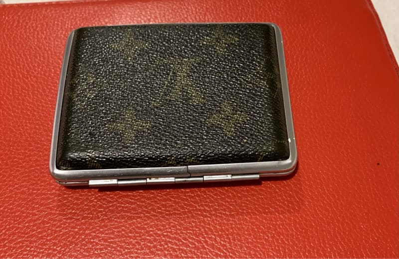Rare Vintage Louis Vuitton Metal Brown Cigarette Case / Card