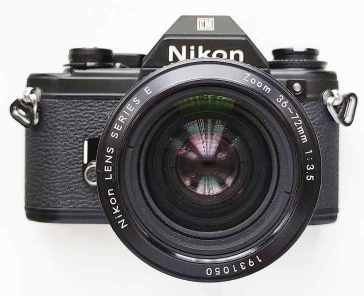 Vintage Nikon EM 35mm SLR Camera Nikkor 36-72mm/f3.5 Lens