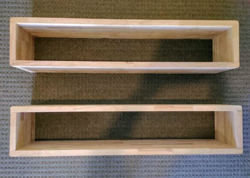 Tasmanian Oak Floating Box Shelves Set 20cm x 102cm x 22cm62863370743810111