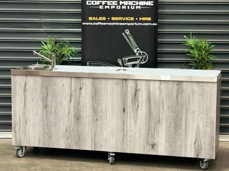Brand New Stainless Steel 200cm Coffee Cart with the Works Native Grey634423590608651110