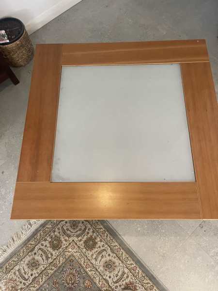 Timber and glass coffee tables on removable wheels 62863383291649114