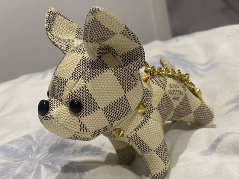Louis Vuitton Dog Keychain White
