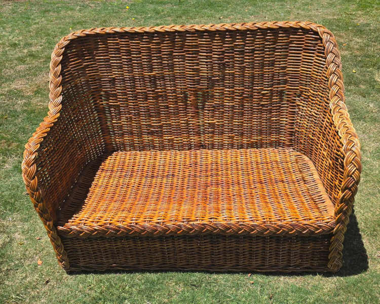 Vintage Rattan Cane 2 Seater Lounge62866849461763112
