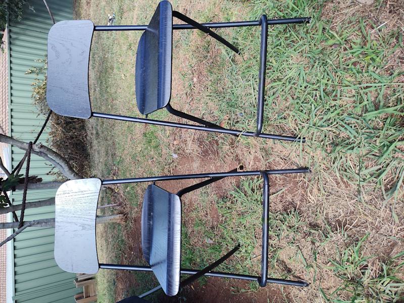 2 x IKEA Franklin stools black, good condition 62863406350337112