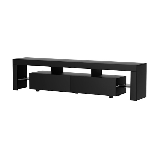 TV Cabinet Entertainment Unit Stand RGB LED Gloss Furniture 200cm Blac62866848952963111