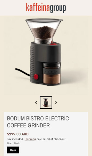 BODUM BISTRO ELECTRIC COFFEE GRINDER63014240619905114