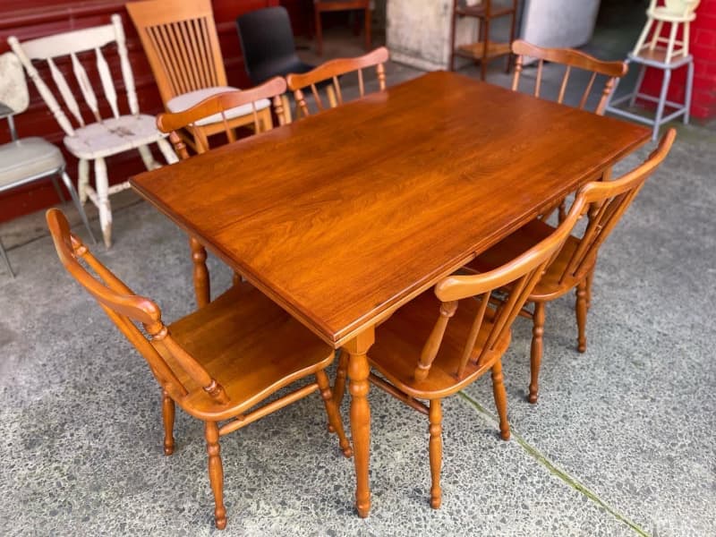 maple table with 6 chairs