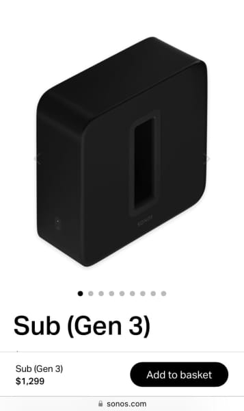 Sonos sub second sales hand