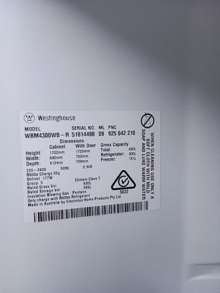 FREE Westinghouse Fridge/Freezer not working properly 63022634314241114