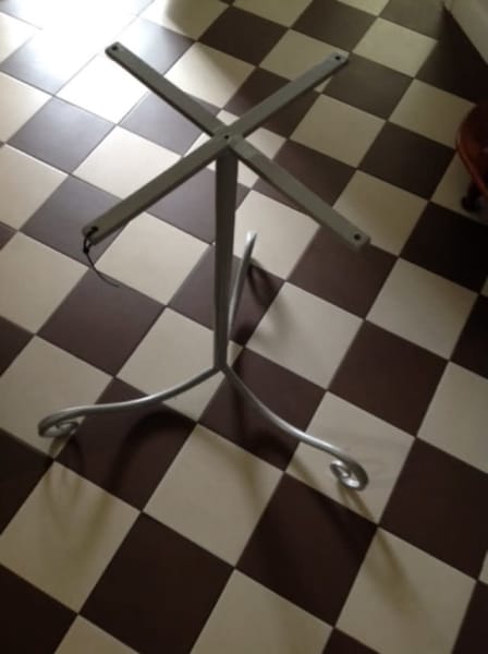 Table Base Metal Bespoke Handmade Enamel Steel Matt Silver Colour628633772439071126