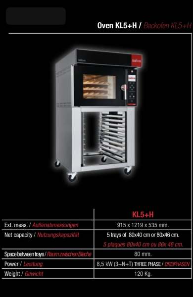 Salva Kwik-co KL-5H+5 convection oven with stand63016061534723112