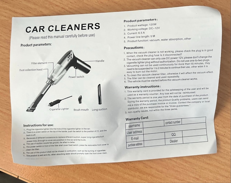 Car vacuum cleaner63013347623810111