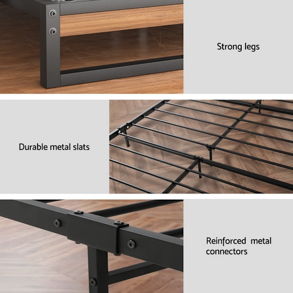 Metal Bed Frame Double Size Beds Platform with Mattress62863384611843112