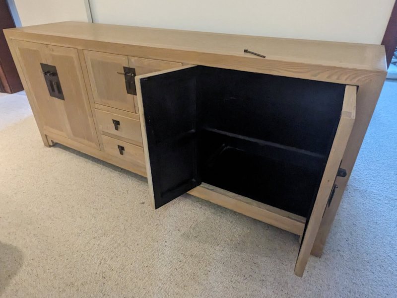 Solid timber cabinet sideboard and matching tall shelf storage62863369212035114