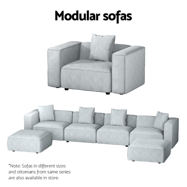 Modular Sofa Chaise Set 2-Seater Grey62863380329474111