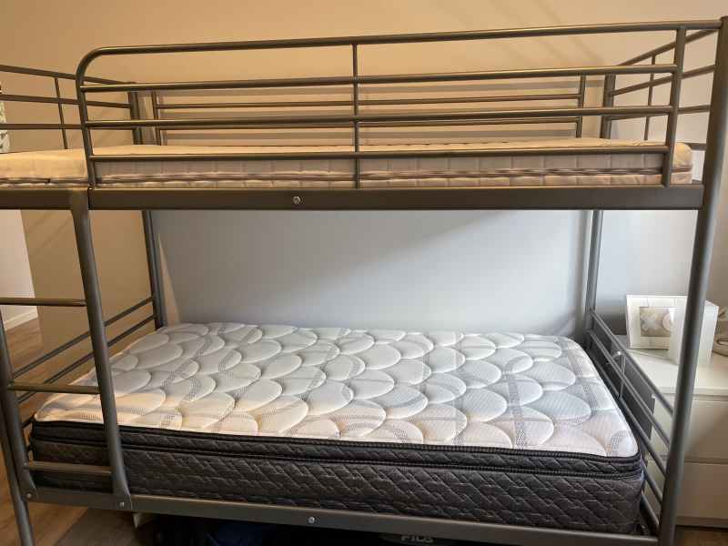 metal bunk beds twin over twin with mattresses included