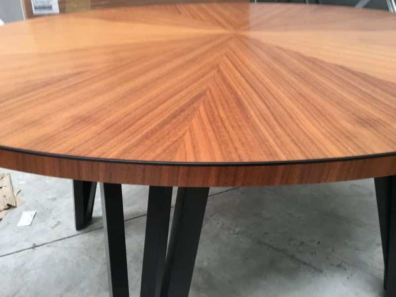Large Custom Made Oval Sunburst Walnut Veneer Table w Ebony Stringing62864724223107116