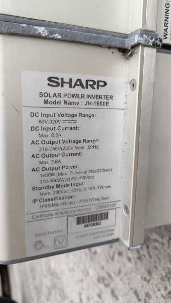 Sharp JH1600E 1.6Kw Solar Inverter63443692951171111