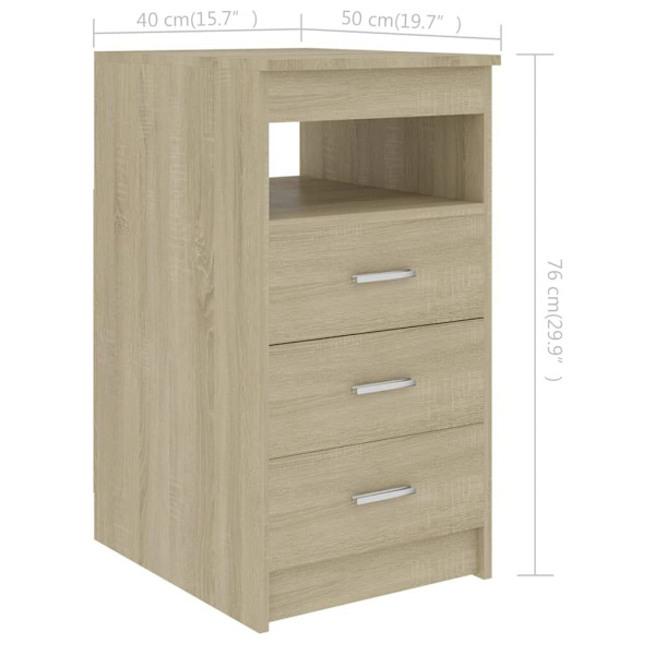 Drawer Cabinet Sonoma Oak 40x50x76 cm Engineered Wood62863374142338111