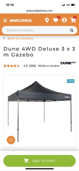 Dune 4WD Deluxe 3 x 3 m Gazebo