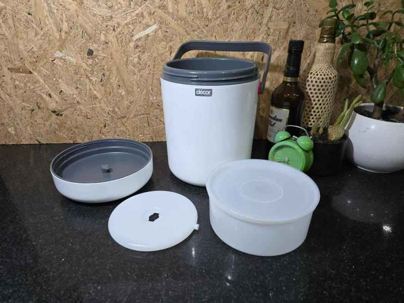 DECOR 521 Buddy Deluxe Insulated Retro WHITE Drink & Food Cooler Picni63023086566274111