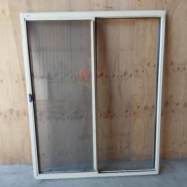Cream Aluminium Framed Single Sliding Window - 1500mm H x 1210mm W63007278671873113