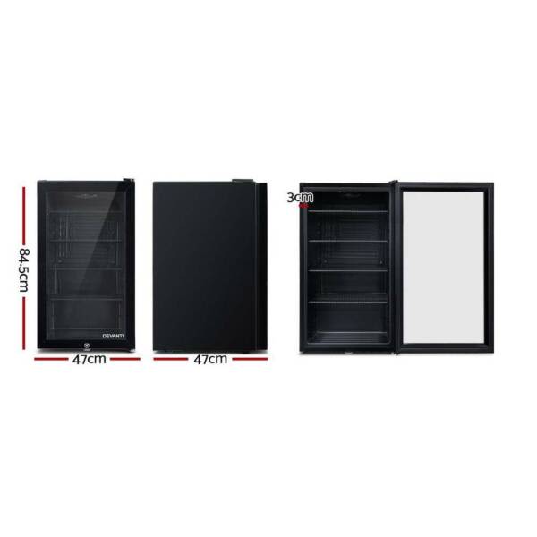 Bar Fridge 98 Litre Double Glazed Glass Door Adj.Shelves & Lock63019993683969111