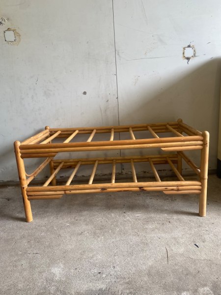 Vintage bamboo cane coffee table with magazine Rack - no glass 62863381237123113